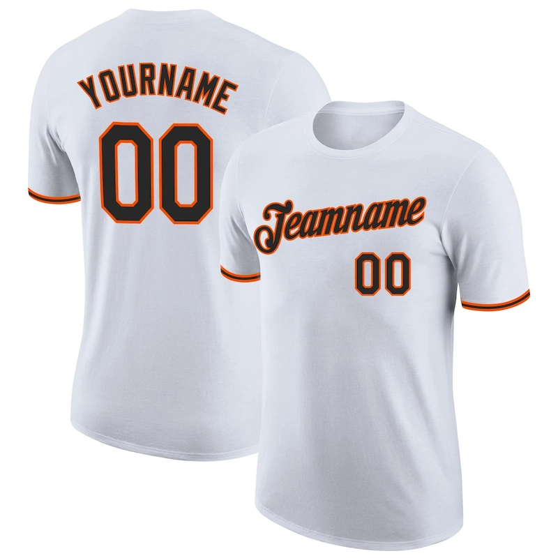 White1095.webp Custom White Black-Orange Performance T-Shirt - Image 1